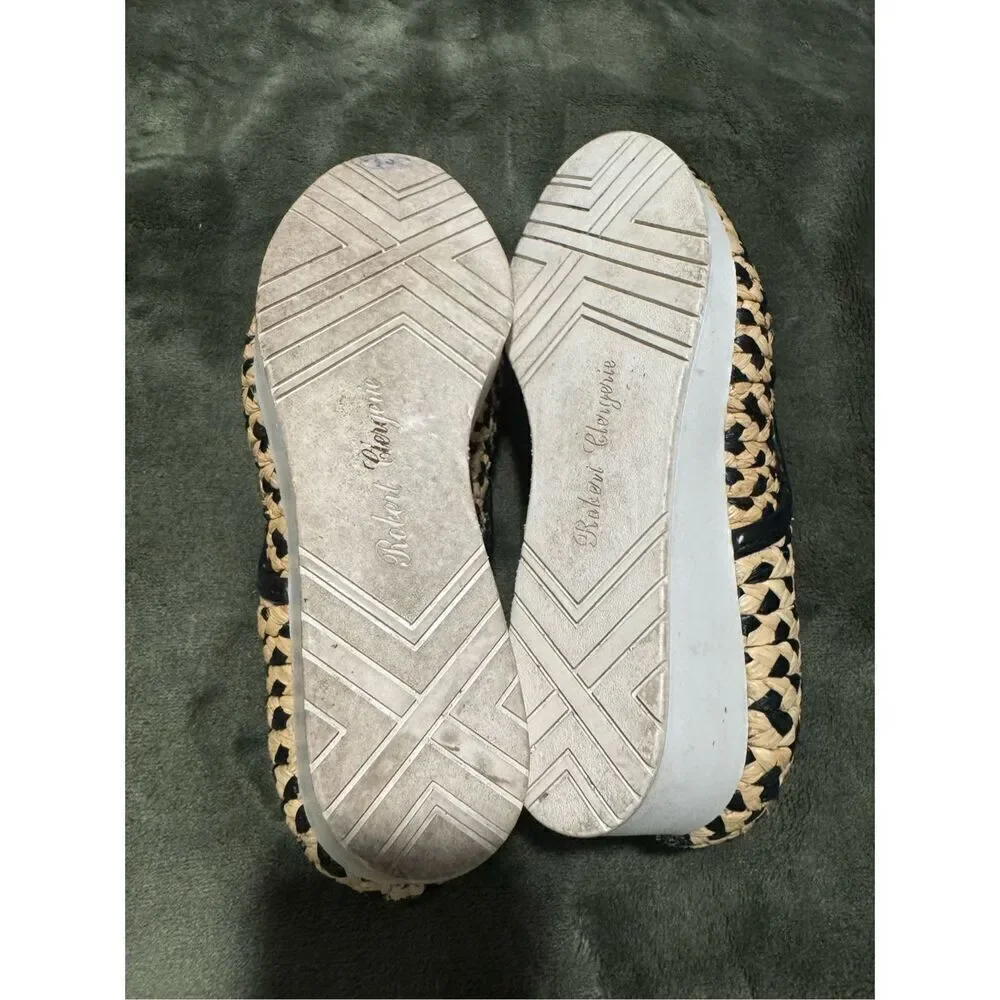 Robert Clergerie woven braided Raffia oxford lace up platform shoes 36
